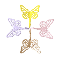 Butterfly Shaped Coloured Metal Hooks By Rice DK